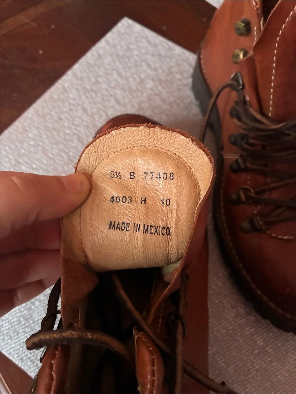 Men's Tan Leather Lace-Up Boots